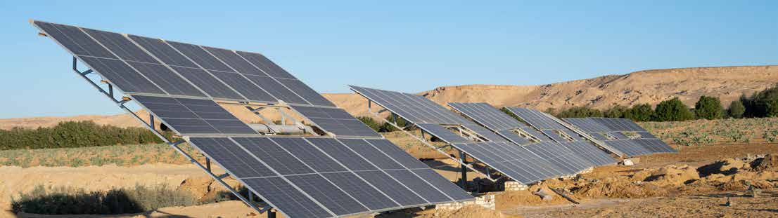 Solar panels in desert